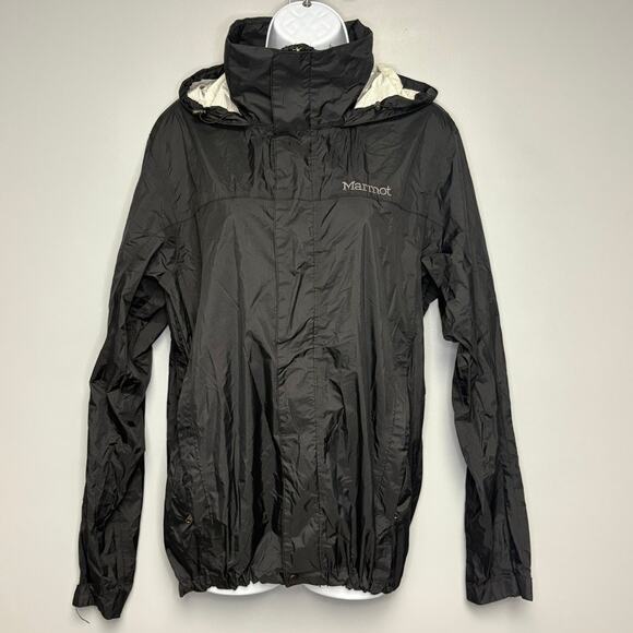 Marmot PreCip Black Lightweight Waterproof Gorpcore Rain Jacket Womens Sz M - Picture 1 of 5